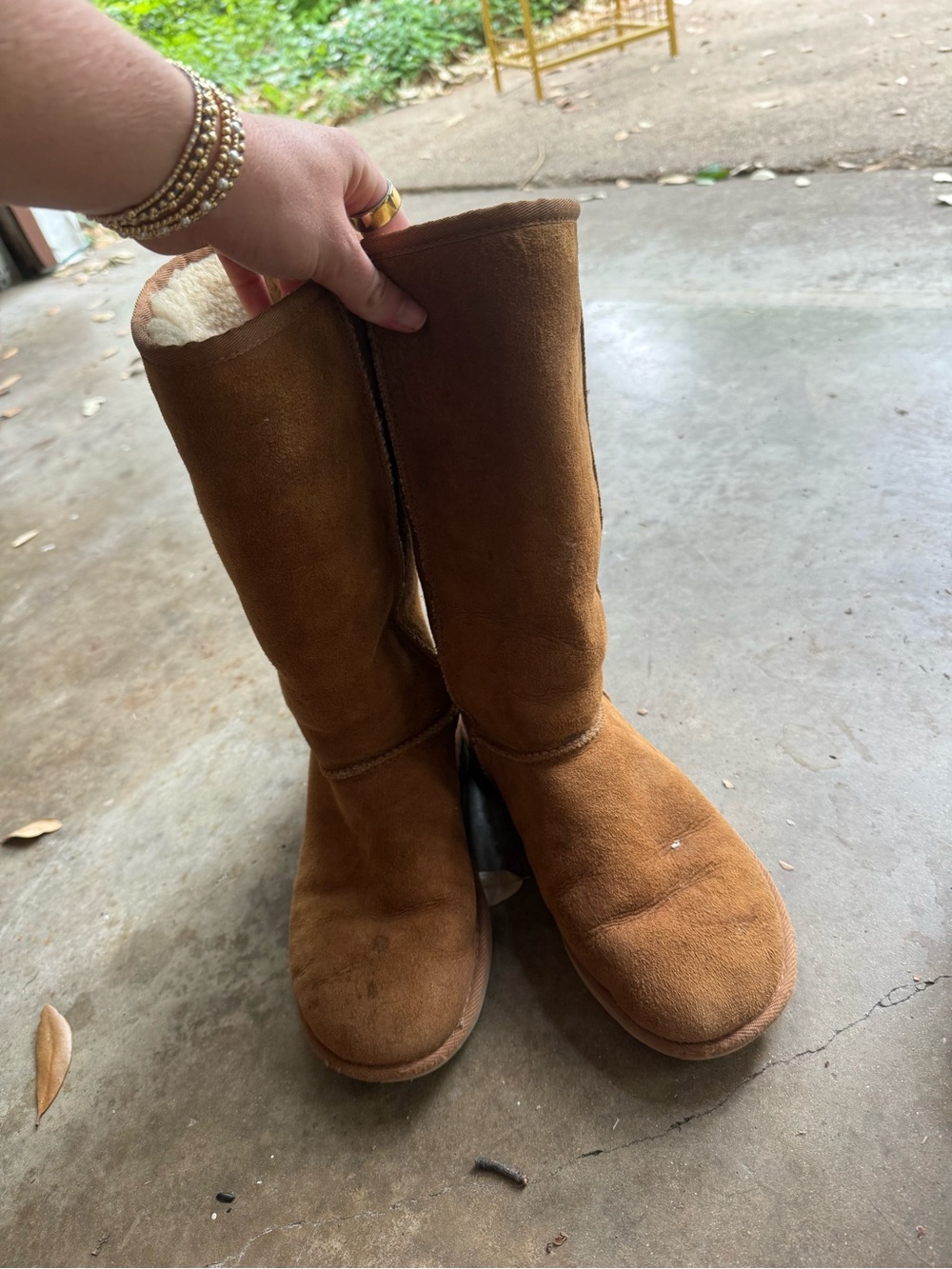 UGG Women's Tall Shearling-Lined Suede Boots - Chestnut